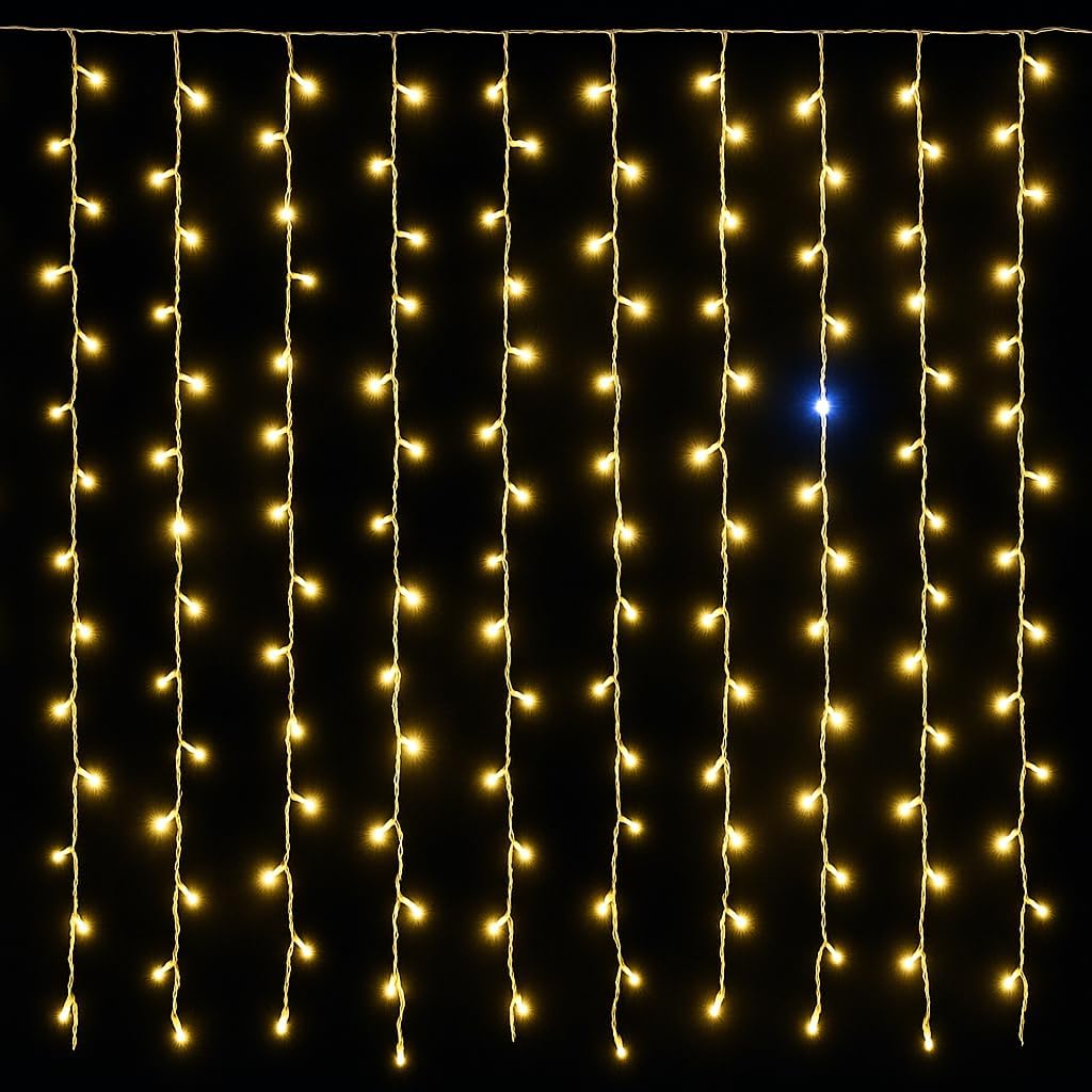 Tenda Luminosa A LED 120 Luci, 3 Metri, Luce Bianca, IP65, Prolungabile Per Esterni - Ideale Per Natale, Feste E Decorazioni
