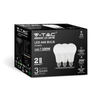 V-TAC VT-2015 Lampadina LED E27 SMD A65 15W E27 bianco naturale 4000k kit 3 Pezzi - SKU 212820