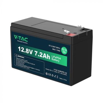 V-TAC batteria al litio 12.8V 7.2Ah allarme, ups, videosorveglianza, attacco T2 150*63*93mm IP55 - 11942