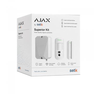 AJAX Kit Superior ASP Bianco con Hub Hybrid 4G, MotionCam S PhOD e DoorProtect S Plus 131882.348.WH1