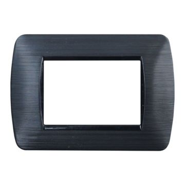 Ettroit LN85314 placca 3 posti 3P nero satinato serie SPACE compatibile BTicino Livinglight