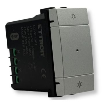 ETTROIT Interruttore / Dimmer smart Wifi Connesso app Tuya colore grigio compatibile con Living Light LGWF1301