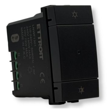 ETTROIT Interruttore / Dimmer smart Wifi Connesso app Tuya colore nero compatibile con Living Light LNWF1301