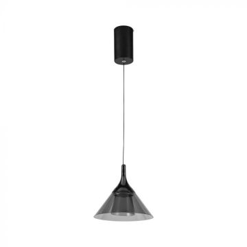 V-TAC VT-7831 Lampadario LED 9W a campana a sospensione design Moderno 19.5*17.5*100Cm Colore nero 3000K - 10081