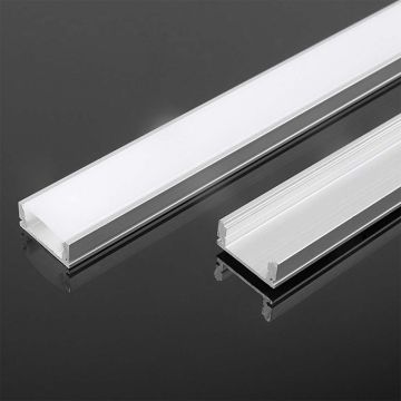 V-TAC VT-8157 Profilo in alluminio da 2Mt colore silver copertura satinata per striscia LED 2000*17.6*6.9mm - sku 10321