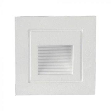 V-TAC Faretto LED Segnapasso Quadrato Montaggio a Incasso 3W Colore Bianco 3000K IP65