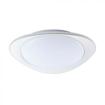 V-TAC Plafoniera LED 40W dimmerabile con Telecomando, controllo Remoto CCT 3in1 Colore Bianco forma ellittica D450mm - 23593