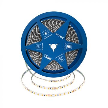 V-TAC PRO Strip LED Chip CREE 120LED/mt 8W/mt 10mt 24V doppio PCB 6500K CRI>90 - sku 240826