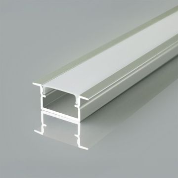 V-TAC Profilo Lineare da Incasso 2000 × 24 × 10 mm Alluminio Silver per Strip LED fino a 15,6 mm – SKU 24106