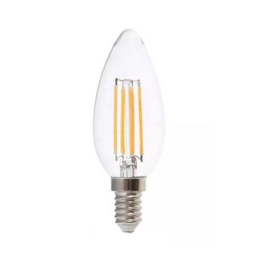 V-TAC VT-2327 Lampadina led 6W E14 candela 130lm/w filamento bianco caldo 3000K - SKU 212848
