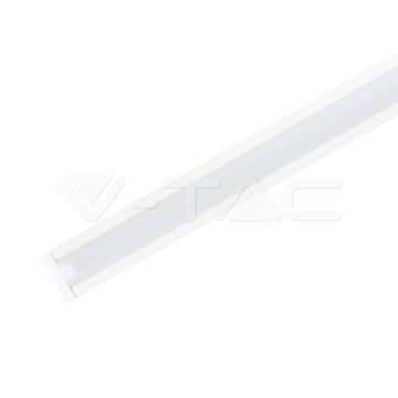 V-TAC VT-8106W Profilo in alluminio colore bianco incasso da 2M milky cover per striscia LED 2000 x 24,7 x 7mm - sku 3368
