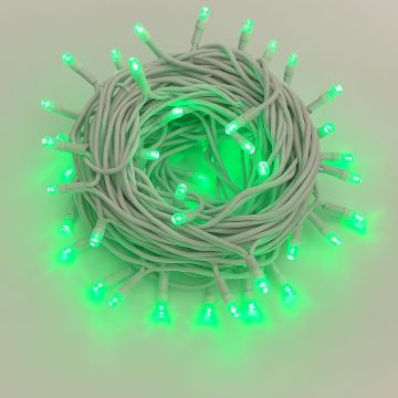 ETTROIT Catena Luminosa 100 LED, 10Mt, Luce Verde, Cavo Bianco, IP65, Prolungabile, Effetto Flash , ghirlanda nataliza, negozi, balcone natale