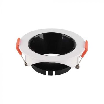 V-TAC VT-931 Portafaretto GU10 LED rotondo da incasso Corpo Bianco Riflettore Nero - 6645