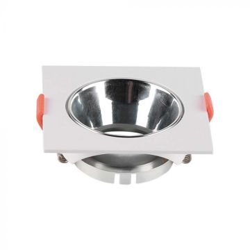V-TAC VT-932GU10 porta faretto Quadrato bianco con riflettore cromato - 6653