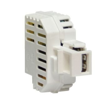 FANTON 82890 Caricatutto alimentatore da incasso con aggancio KEYSTONE, 1 presa USB-A 5V 2,1A