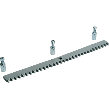 Cremagliera zincata acciaio a bullonare con fori e distanziali modulo 4 30x12 mm