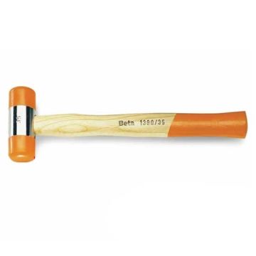 Mazzuola Ø45mm con battenti intercambiabili in materiale plastico manico in legno Beta 1390