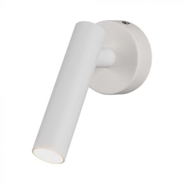 V-TAC VT-412-M Faretto LED Orientabile applique comodino da parete luce lettura colore bianco 3000K tipo lampada hotel - sku 10292