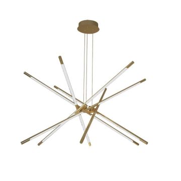 V-TAC VT-7922 Lampadario LED Dimmerabile design moderno con 12 luci tabular 42W a sospensione in Metallo Colore Oro 85*31*120cm 3000K - 15343