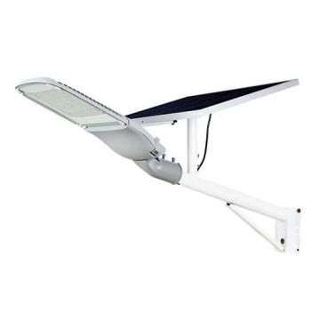 V-TAC VT-ST-300 armatura stradale led chip samsung 3000lm con pannello solare e telecomando 6000K corpo bianco IP65 – sku 20341