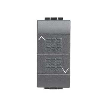 Bticino L4027 commutatore doppio tasto (1-0-2) Living Light - antracite Bticino L4027 commutatore doppio tasto (1-0-2) Living Light - antracite