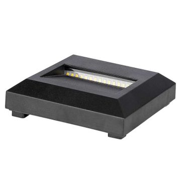 V-TAC VT-1152 Lampada segnapasso LED 2W parete applique bianco naturale 4000K quadrato nero IP65 - SKU 211322