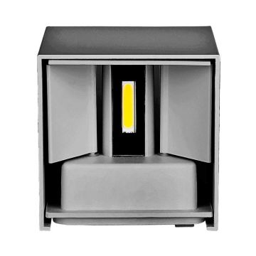 V-TAC VT-759 Applique LED da parete quadrata 5W 140lm/w corpo grigio satinato - IP65 doppio fascio bianco caldo 3000K - sku 217080