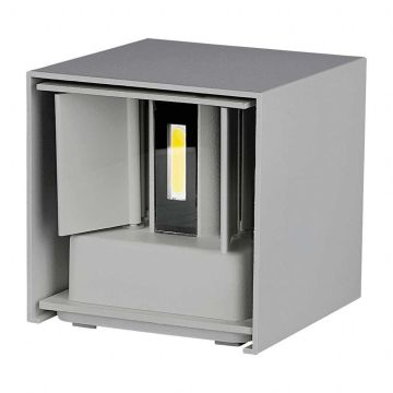 V-TAC VT-759 Lampada da parete LED 5W Lampada da parete quadrata a doppio fascio orientabile 4000k colore grigio satinato IP65 sku 217089