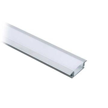 V-TAC VT-8106 Profilo in alluminio colore silver da 2mt copertura satinata per striscia LED 2000 x 24,7 x 7mm - sku 3350
