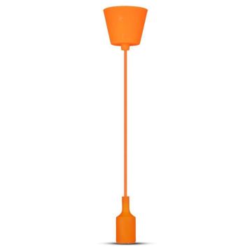 Portalampada decorativo pendente 1MT in silicone attacco E27 - Mod. VT-7228 SKU 3484 - Arancione