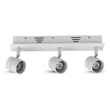 Portafaretto da incasso V-TAC Track Light orientabile metallo bianco per lampadine 3*GU10 VT-790 - SKU 3619