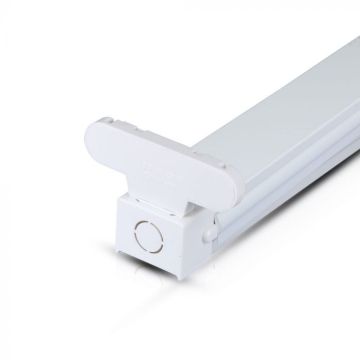 V-TAC VT-15021 Plafoniera nuda in alluminio per 2 tubi a LED T8 G13 da 150CM doppia uso interno senza schermo - SKU 6057