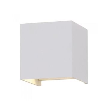 V-TAC VT-759 Lampada da parete LED 5W quadrata 140lm/w corpo bianco satinato - IP65 doppio fascio bianco caldo 3000K - sku 217079