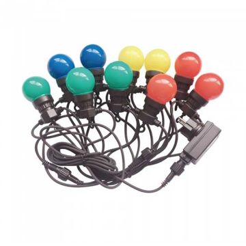 V-TAC VT-70510 catenaria luminosa led rgb lampadine 10pcs 5M raccordabile con ingresso e uscita 2PIN IP44 - sku 7435