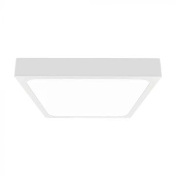 V-TAC VT-8624SW-SQ Plafoniera led 24W sensore di movimento microonde integrato IP44 quadrato bianco 360° 4000K - 7667