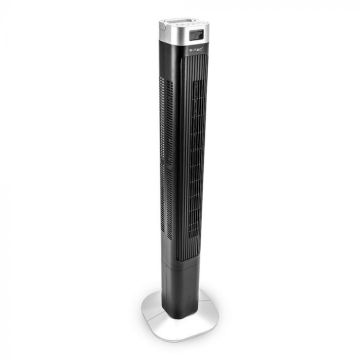 V-TAC VT-5546 Ventilatore a torre tower fan 55W 120cm con display temperatura e telecomando abs colore nero ip20 - sku 7901