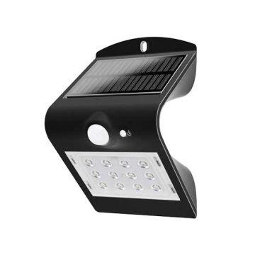 V-TAC VT-767-2 lampada LED solare 1.5W a batteria da esterno IP65 + sensore PIR colore nero - SKU 8277