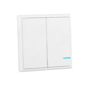 V-TAC Smart Home VT-5132 Interruttore switch wireless 2 tasti senza fili Wi-Fi con luce led IP54 - sku 8461