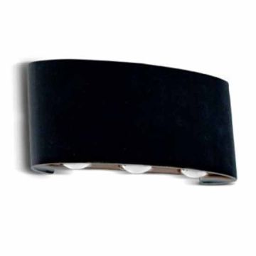 V-TAC VT-846 Lampada LED da parete 6W doppio fascio COBx6pcs up/down alluminio nero wall light 4000K IP54 - SKU 8616
