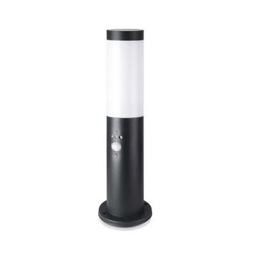 V-TAC VT-838 Portalampada Wall Light da giardino con sensore PIR fissaggio a terra 45cm in acciaio inox colore nero 1xE27 IP44 - sku 8985