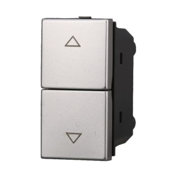 ETTROIT AG1204 Interruttore Doppio Interbloccato saliscendi tapparella 10A Colore Grigio Compatibile Bticino Axolute