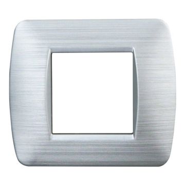 ETTROIT Placca Plastica Serie Space 2P Colore Silver Satinato Compatibile Con Bticino Living Light LN85215