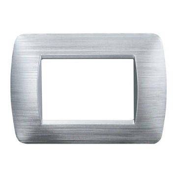 ETTROIT LN85315 Placca Plastica Serie Space 3P Colore Silver Satinato Compatibile Con Bticino Living Light