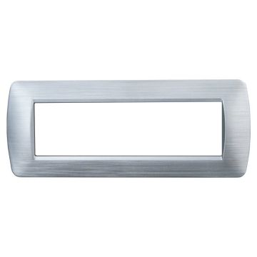 ETTROIT LN85715 Placca Plastica Serie Space 7P Colore Silver Satinato Compatibile Con Bticino Living Light