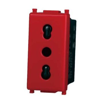 Presa italiana compatibile Vimar Plana 2P+T 10/16A 250V colore rosso Ettroit EV2016