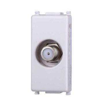 Presa tv satellitare a vite tipo F compatibile Vimar Plana colore bianco Ettroit EV2252