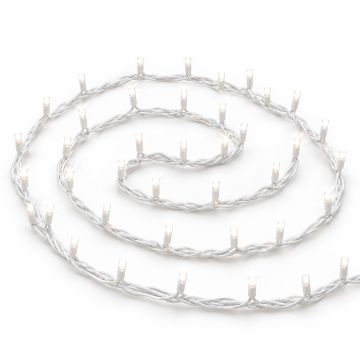 ETTROIT catena luminosa 300 LED 30 m, luce bianca, cavo bianco, flash bianco