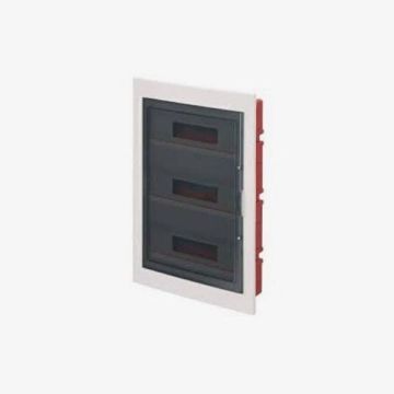 Centralino da incasso 54 moduli con cornice bianca e portello fumè 455 x 590 x 100 mm IP40 FAEG - FG14354