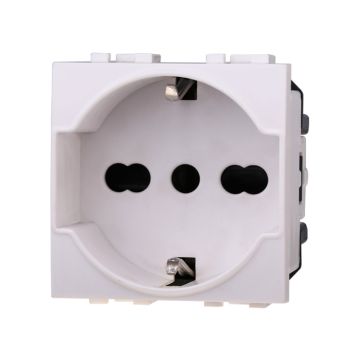 ETTROIT Presa schuko 2P+T 16A compatibile serie Livinglight Biticino colore bianco