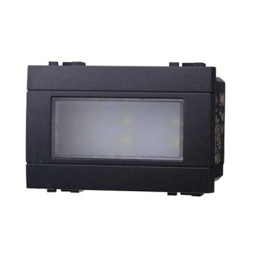 Lampada LED segnapasso 2.4W 220V luce bianco caldo 3000K da incasso compatibile Bticino Livinglight colore nero